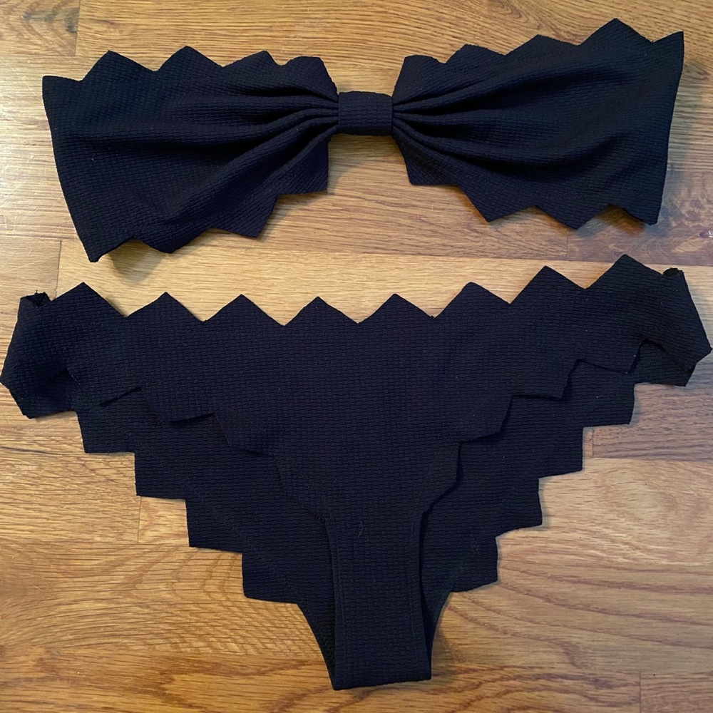 Marysia Swim Honolulu Zig-Zag Bikini in Black